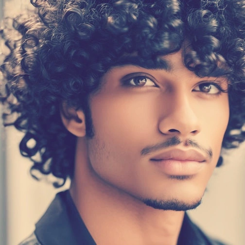 Man with curly hair